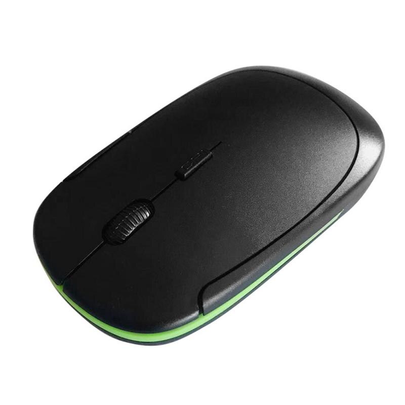 1PC Drahtlose Maus 2,4 Ghz Photoelektrische Stille Mit USB Adapter Optische Ergonomische Spielen Maus Photoelektrische Für PC Laptop: hell schwarz