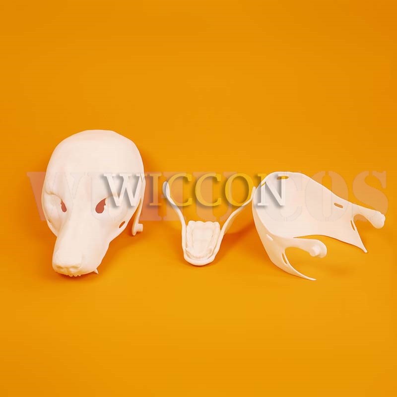 Kigurumi base besta crânio máscara cosplay fursuit animal cabeça de lobo crânio prosboscis impressão 3d máscaras festa de halloween dentes caninos