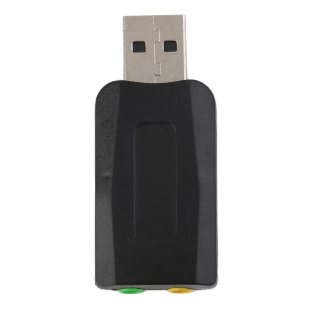 Plug &amp; play usb 2.0 a 3d, durável, leve, para microfone, alto-falante, fone de ouvido, placa de som, adaptador 5.1 canais para pc, laptop, preto