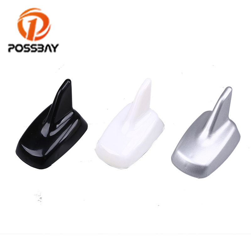 Possbay bil haj antenne auto roofshark fin antenner dekoration antenner sølv / sort / hvid til ford nissan peugeot toyota