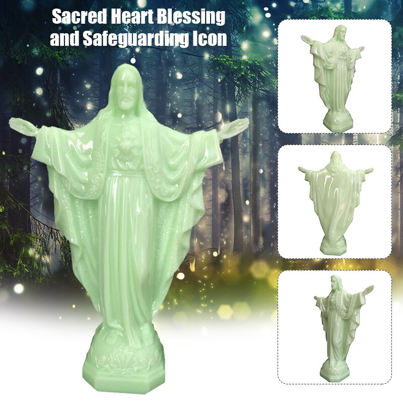 Statue lumineuse de jésus en PVC, lumière éternelle, ornement de bureau, pour famille, 13.5x4.9x18cm, HK3: Default Title