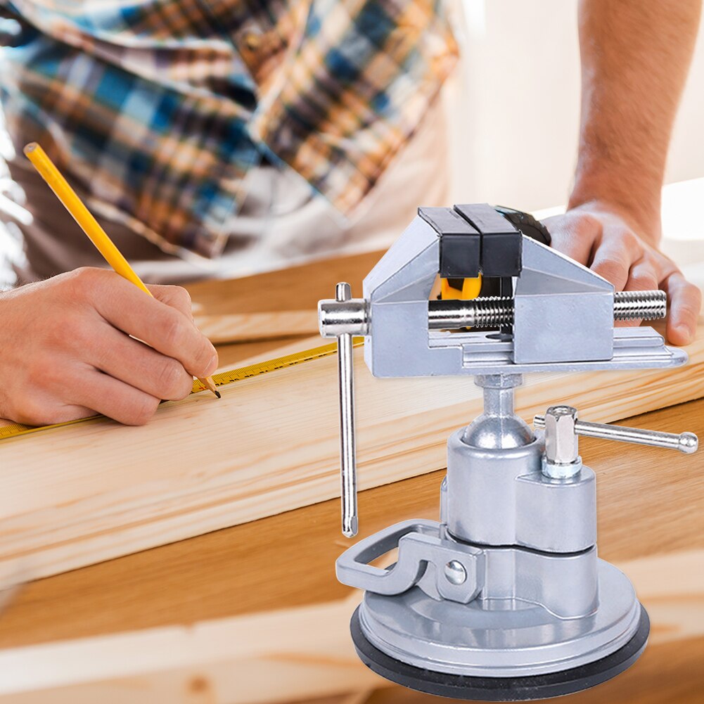 Woodworking Benches Vise Vacuum Base Bench Vise 360 Rotation Head Aluminum Alloy Table Top Vise with Suction Cup Base