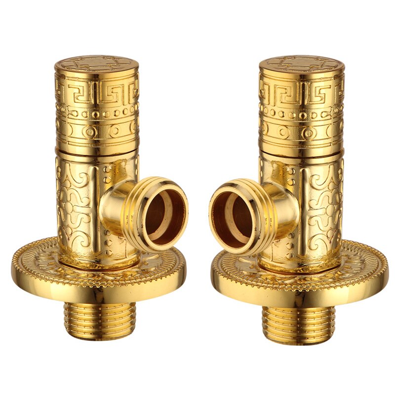 Solid Brass gold Triangle Valve with Shut Off Valve Diverter Angle Valve