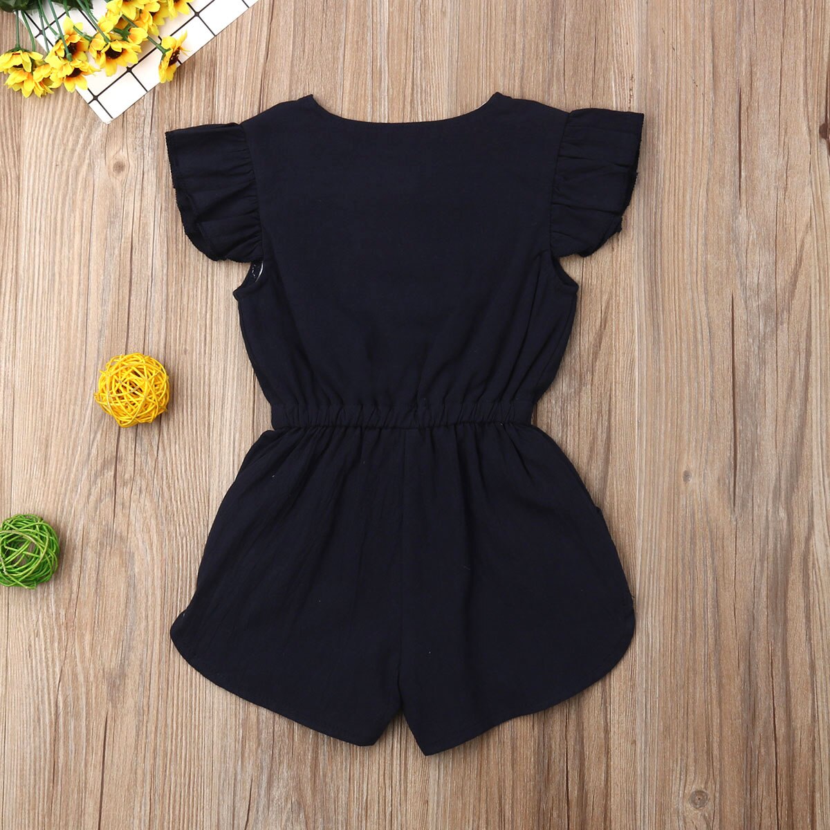 Peuter babykleding voor meisjes kinderen meisjes 1-6y zomer ruches mouw katoenen romper een stuk jumpsuit outfits peuterkleding zonnepak
