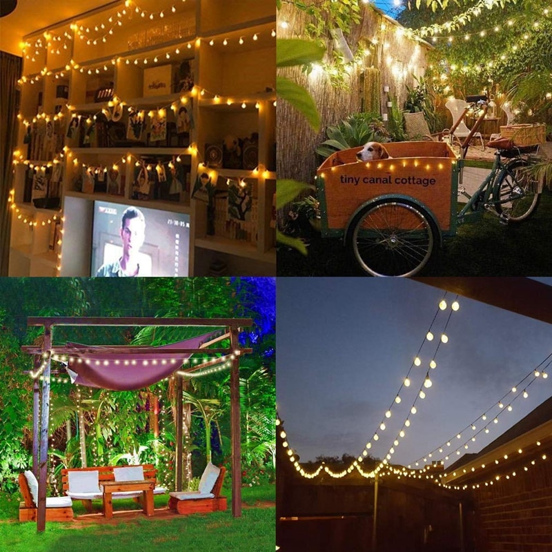 5m 10m led solar bold guirlande lys streng vandtæt udendørs lampe bryllupsfest baby seng fe lys dekoration