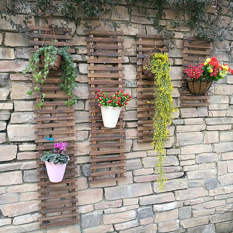Salon autonome tenture murale bois balcon solide multi-couche fer forgé plante verte escalade vigne Pot Rac