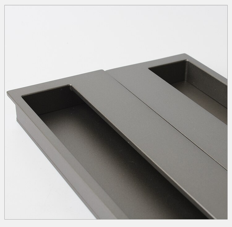 15.75" Black/Gray/Embedded Stealth Door Handle Slotted Drawer cupboard wardrobe hidden door handles sliding door pull