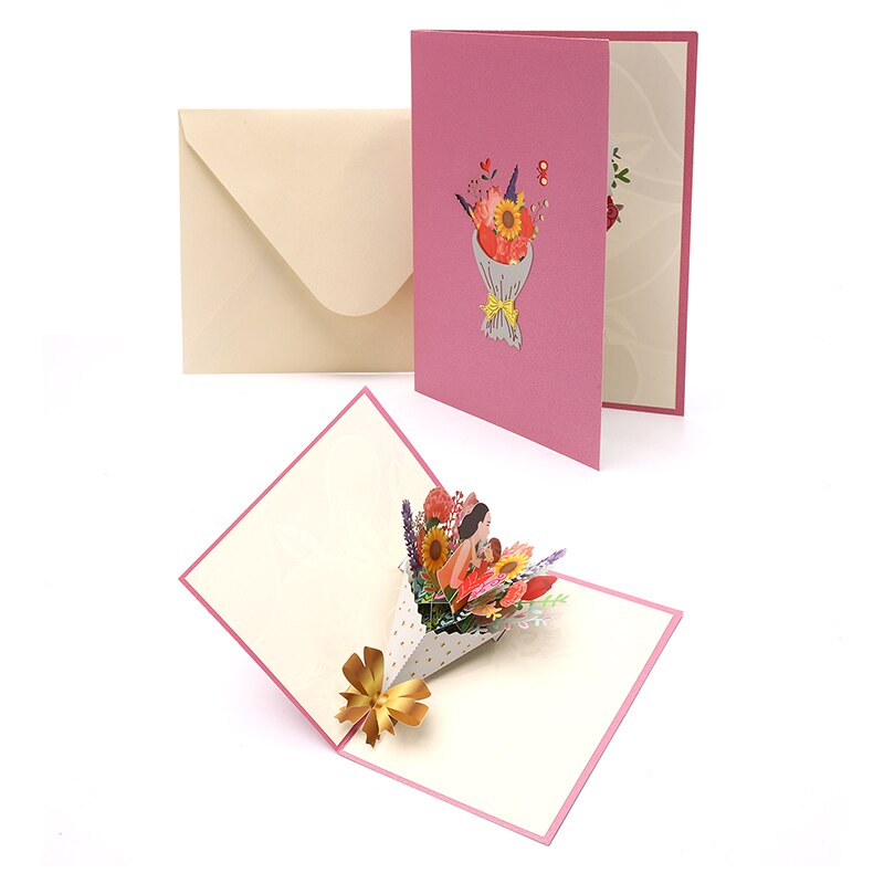 3D Mothers Day Pop Up Cards Flowers Card Anniversary Birthday Card Thank you Greeting Card for All Occasions Wife Her Girl