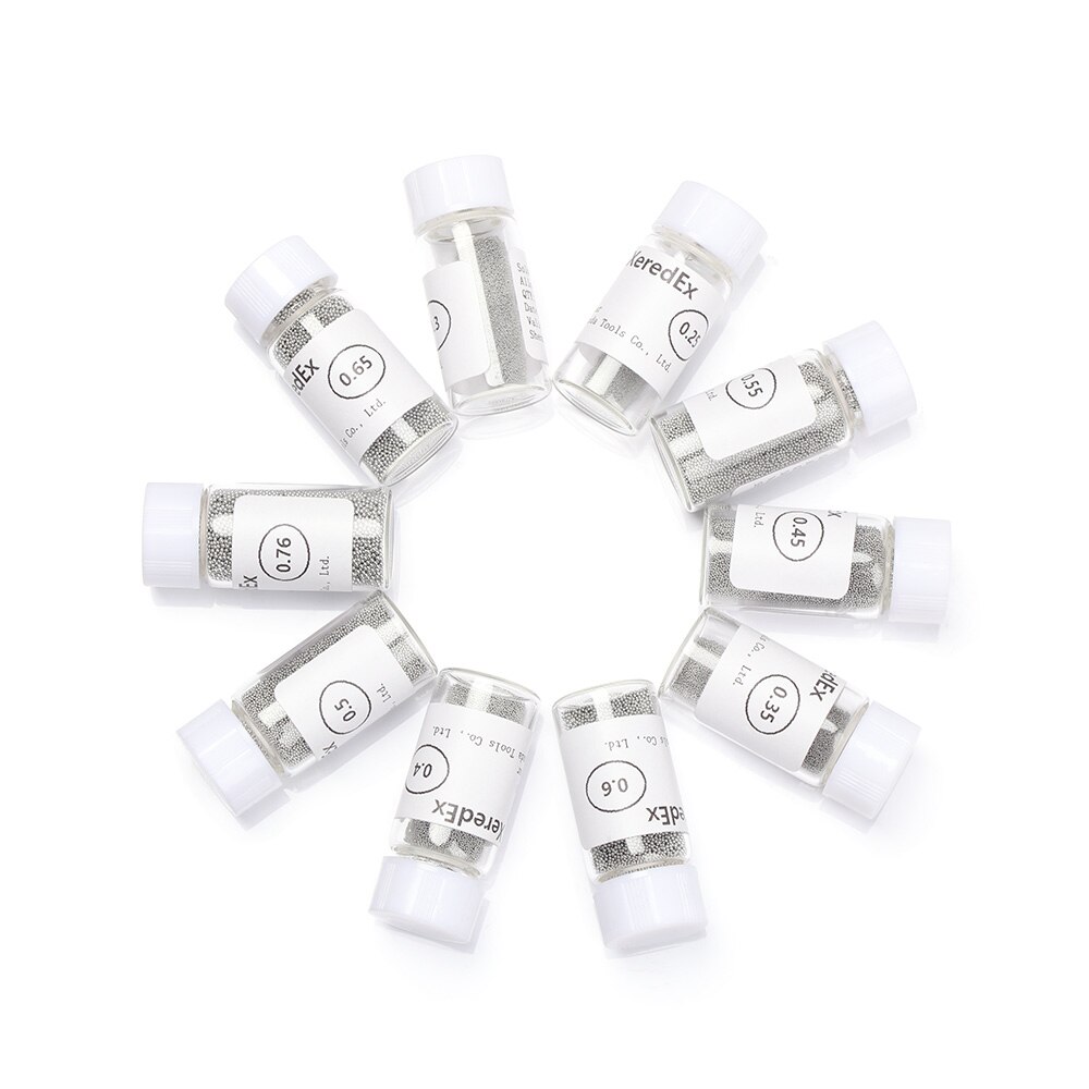 Bola de soldadura BGA para bolas de Reballing, 1 botella de 0,25-0,76mm, accesorios de soldadura, herramienta de reparación