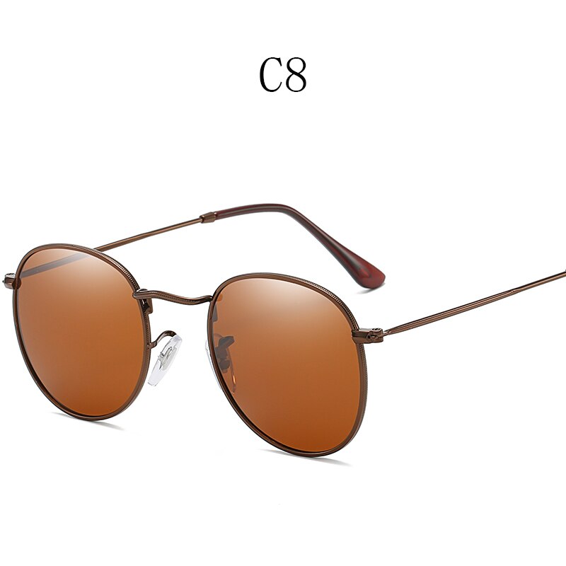 Gafas de sol polarizadas redondas clásicas para hombre y mujer, lentes Polaroid de pesca, montura de Metal, negras, para conducir: 11-SHL3447PO-C8