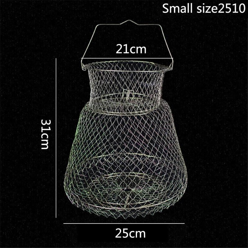 S & M & L Anti Opknoping Vouwen Staaldraad Visnet Vis Kooi Staaldraad Materiaal Visnet: S