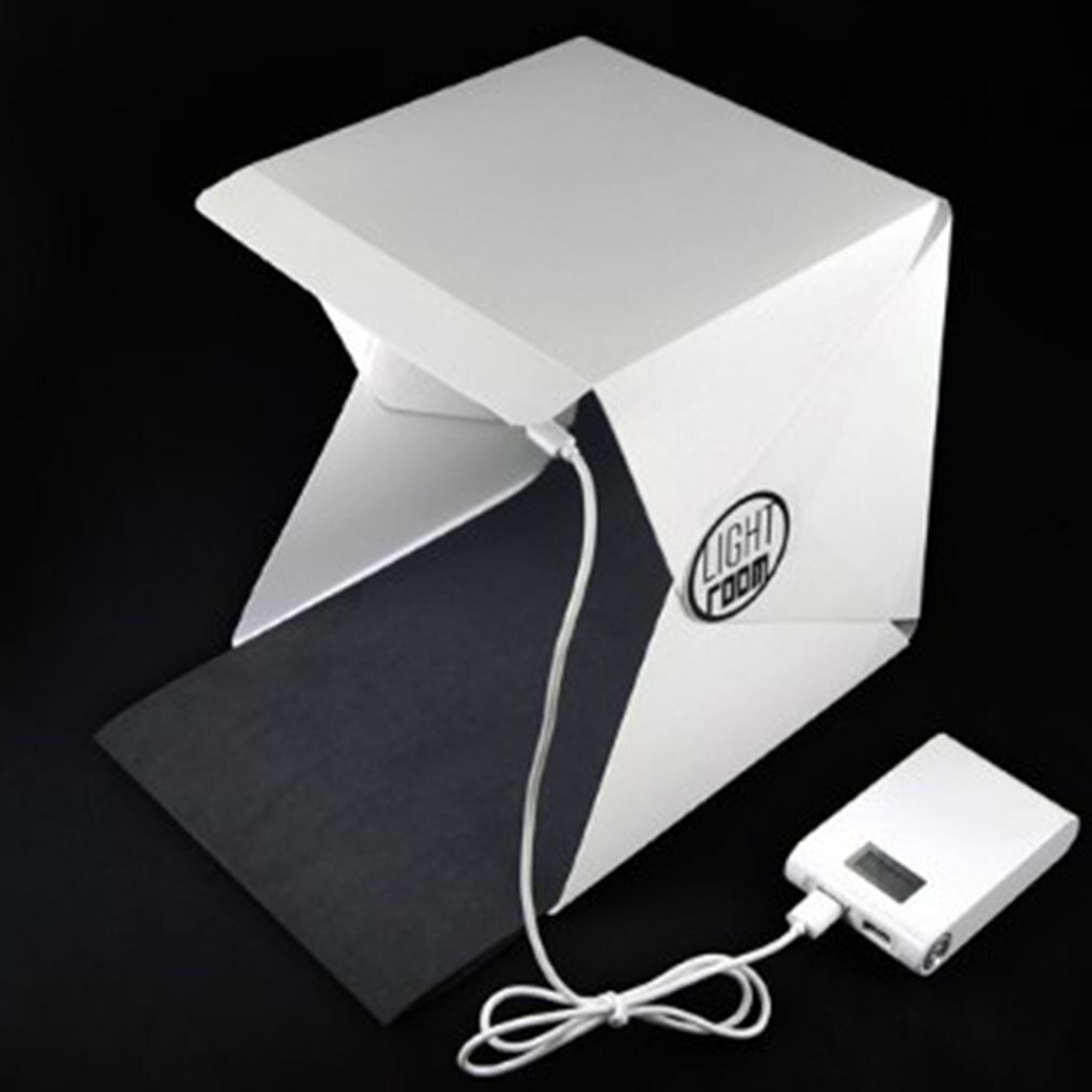 Portable Folding 2 Led Studios Mini Small Photography Light Box And Photo Props Acrylic + Abs Plastic Material