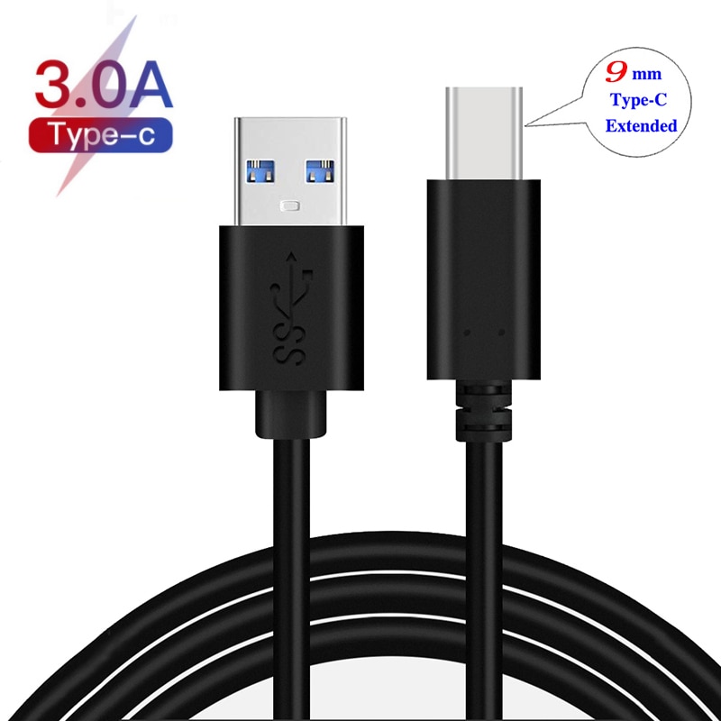 9Mm Long USB Type-C Extended Tip Fast Charger 3A Cable For Haier Titan T5 ，Oukitel WP7 WP6 WP8 WP5 WP3 K13 Pro K12 WP5000 WP2