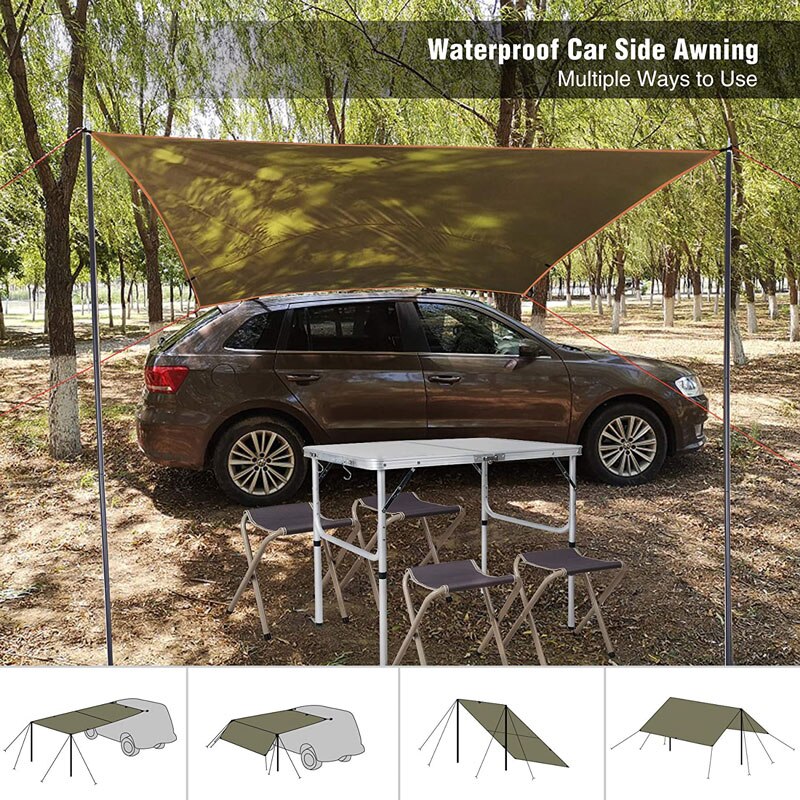 Car Shelter Shade Outdoor Waterproof Car Sun Shade Portable Camping Tent Automobile Rooftop Rain Canopy Folding Car Shelter