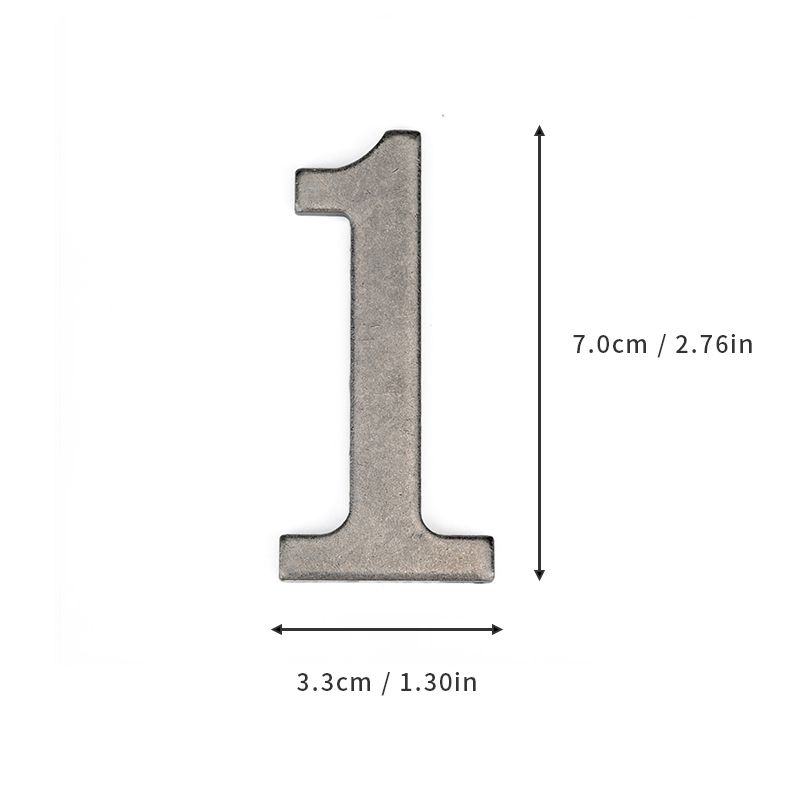 Silver Metal Door Number with Magnets 7*4cm House Number Apartment Door Number for Outdoor Hotel Home Mailbox Label: Beige