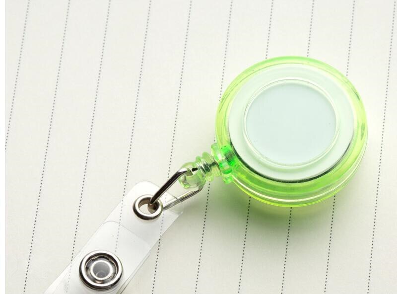 Etya slik farve id-kort navneskilt holdere anti-tabt klip kontor kvinder mænd studiekort rulle udtrækkelig badge holder klip: Grøn