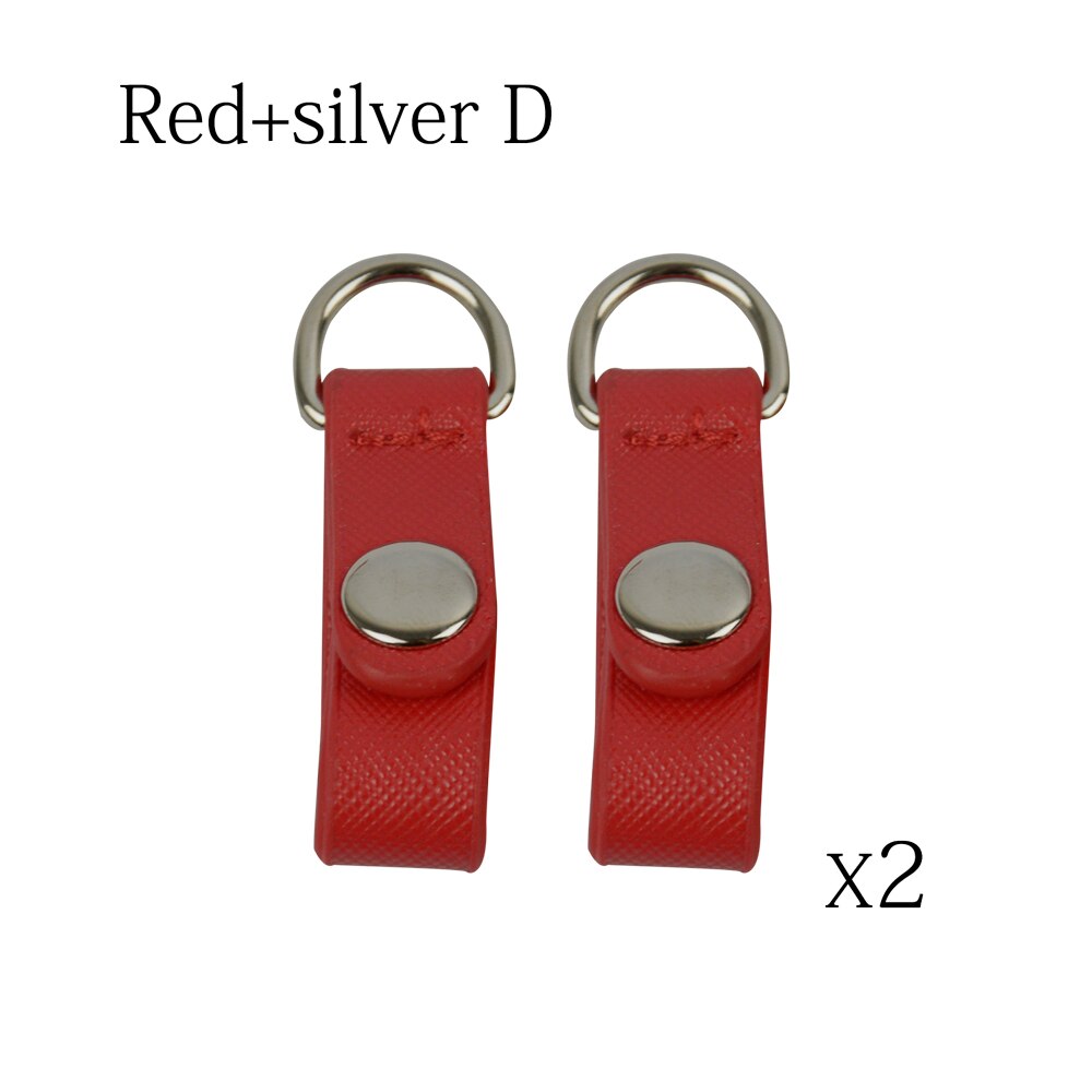 TANQU colorful 2 Pair 4 piece Clip Closure Attachment for Obag Faux Leather Strap Hook Clip for Opocket O bag: red