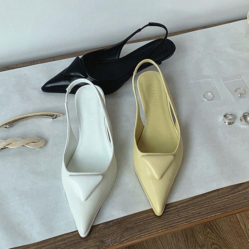 Spring Shoes Mule Spring Women Slingback Shoes Pointed Toe Slip On M... – Grandado