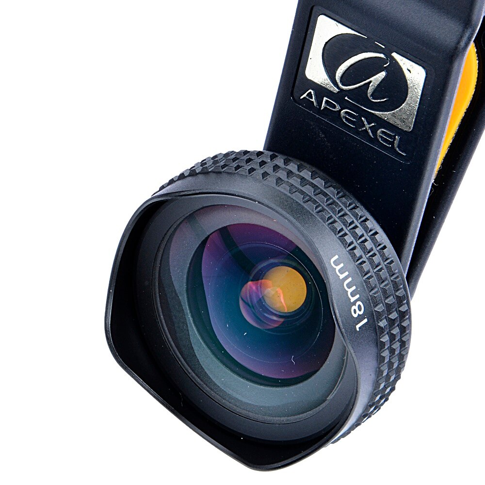 Apexel-lente gran angular HD de 18MM para teléfono móvil, lente de cámara, Kit de 0.6X para Samsung galaxy s8 plus S7 S6 y teléfono de 18MM