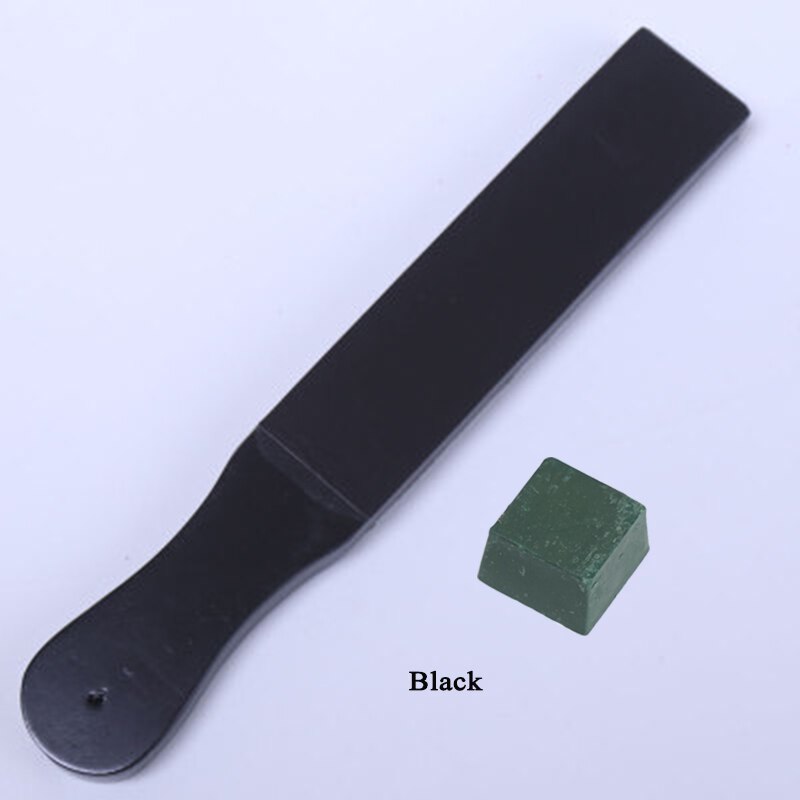 Wuta tre dobbel side lær kniv slipe stropp verktøy barberhøvel poleringsbrett med poleringsblanding og lær 7 farger tilgjengelig: Svart