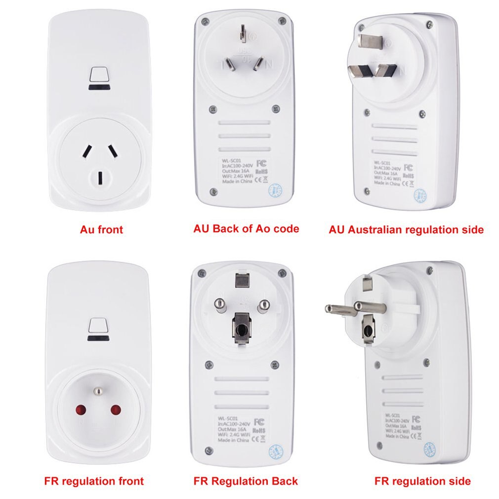 Smart plug 16a wifi trådløs smart power monitor eu au uk us stikkontakt stikkontakt til echo til alexa til google stikkontakt
