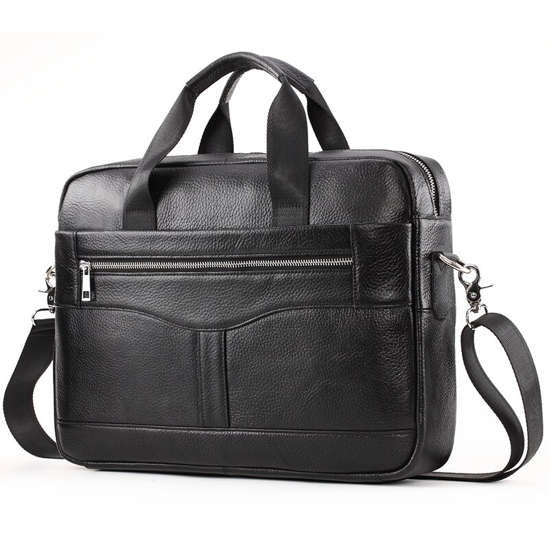 PI UNCLE Official Package Mail Bag Men's Leather Bag 14-Inch Laptop Bag Men's Office Business Handbag