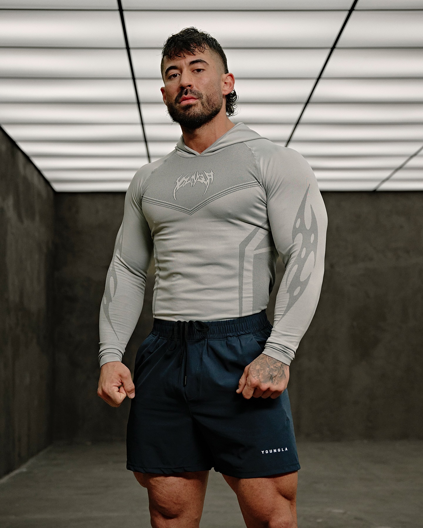 Young La doesn do gym Clothes Anymore Introducing the Warrior Compression Hoodies: XXL / Blue