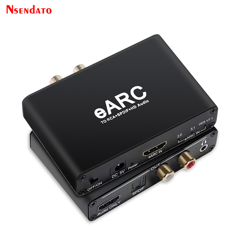 Earc arc audio hdmi-extraktor 192 khz-omvandlare hdmi earc arc till rca-ljudextraktoradapter för dts dolby atoms  ac3 lpcm fiber