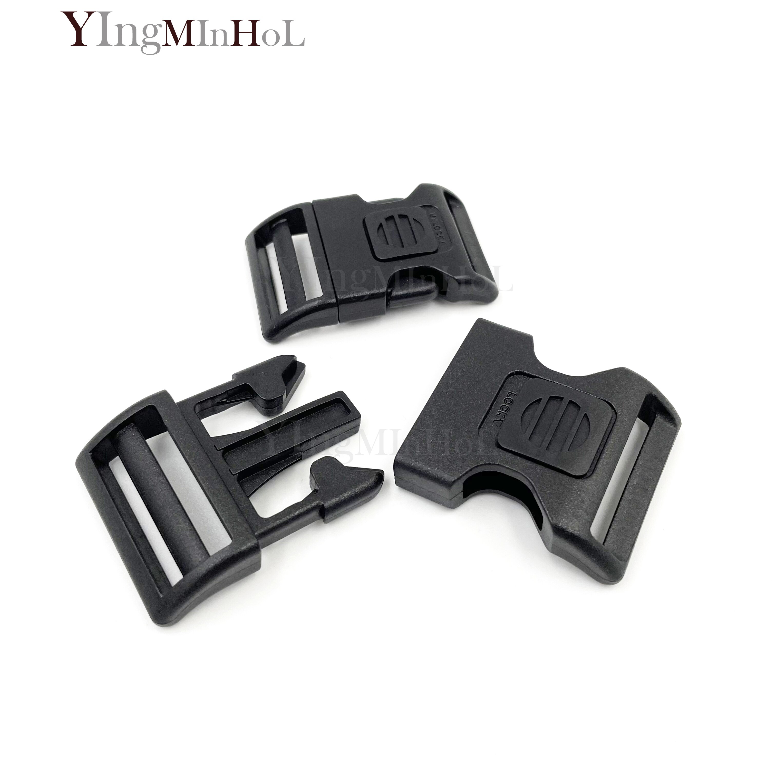 1 pz fibbia a sgancio laterale in plastica fibbie autobloccanti nere per borse da campeggio con cinturini per zaino