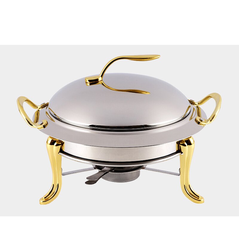 Rvs Alcohol Kachel Huishoudelijke/Commerciële Kleine Komfoor Effen Brandstof Boilersmall Droog Pot Apple Pot: inner dia 20cm gold