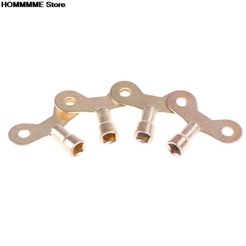 4pcs Key For Water Tap Solid Brass Special Lock Radiator Plumbing Bleed Key Square Socket Hole Water Tap Faucet Key