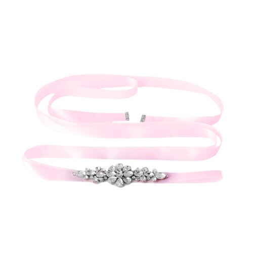 TRiXY S45 Handgemaakte Bruiloft Riemen Kristal Trouwjurk Riem Bruiloft Accessoires DIY Bruid Bridal Sjerpen Bridal Riemen: pink