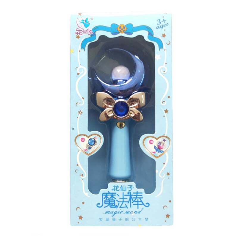 Flower Fairy Large Magic Wand Led Light Music Little Magic Fairy Princess Fairy Wand Girl Toy: Blue-83311