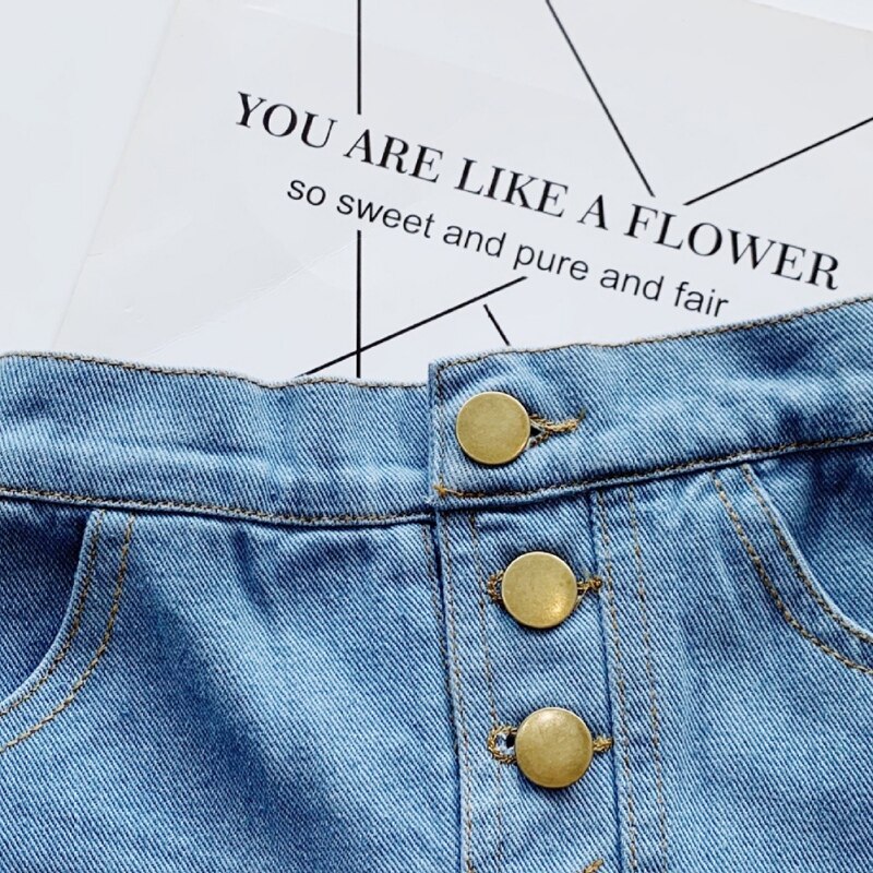 Pige nederdele baby piger tøj sommer yndig børn småbørn denim nederdel knap blonde jeans nederdel culottes korte piger