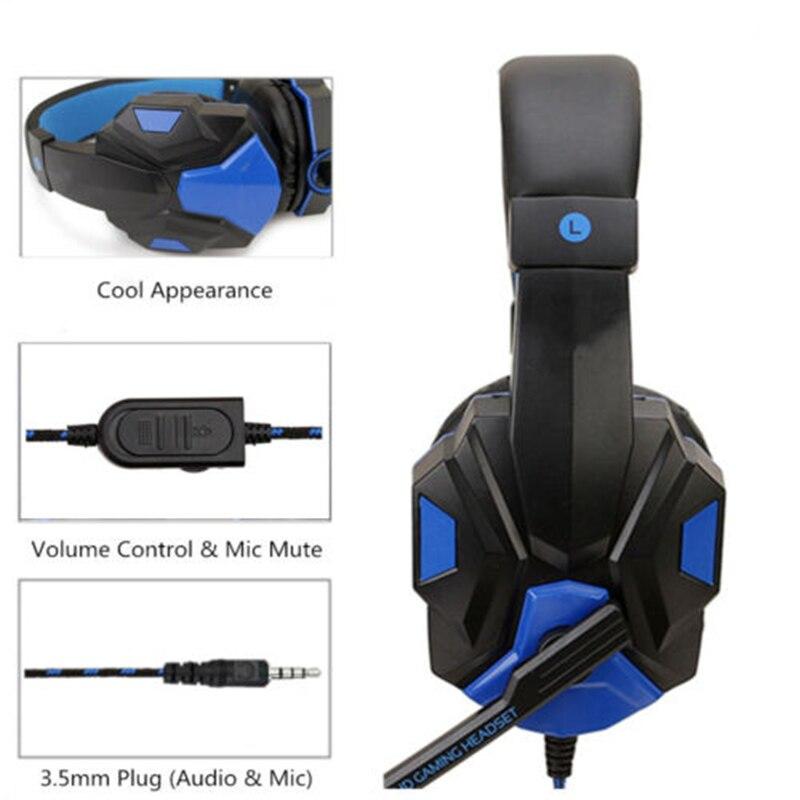 Langalliset pelikuulokkeet over-ear pelaajille kuulokkeet mikrofonilla stereo pelikuulokkeet syvä basso  ps4 xbox one pc tietokoneelle
