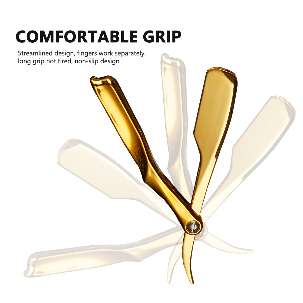 Maquinilla de afeitar Manual para Barba, afeitadora de pelo de mano plegable, herramientas de depilación (sin rebanada de afeitado), accesorios para peluquero y salón