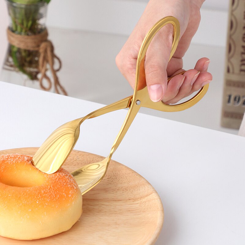 Food Tongs Stainless Steel Food Clips Barbecue Buffet Salad Scissors Egg Bread Tongs Cooking Tools Kitchen Gadgets