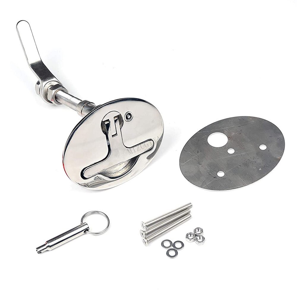 Boat Cam Latch Oldschool T-Handle Locking Latch Marine Stainless Steel W/Back Plate Fasteners