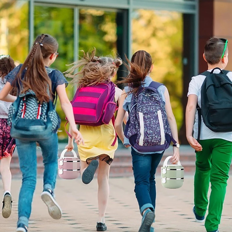 Microwave Stainless Steel Thermal Lunch Box Food Storage Box Travel Picnic Leakproof Lunch Box Students Adult Lunch Box