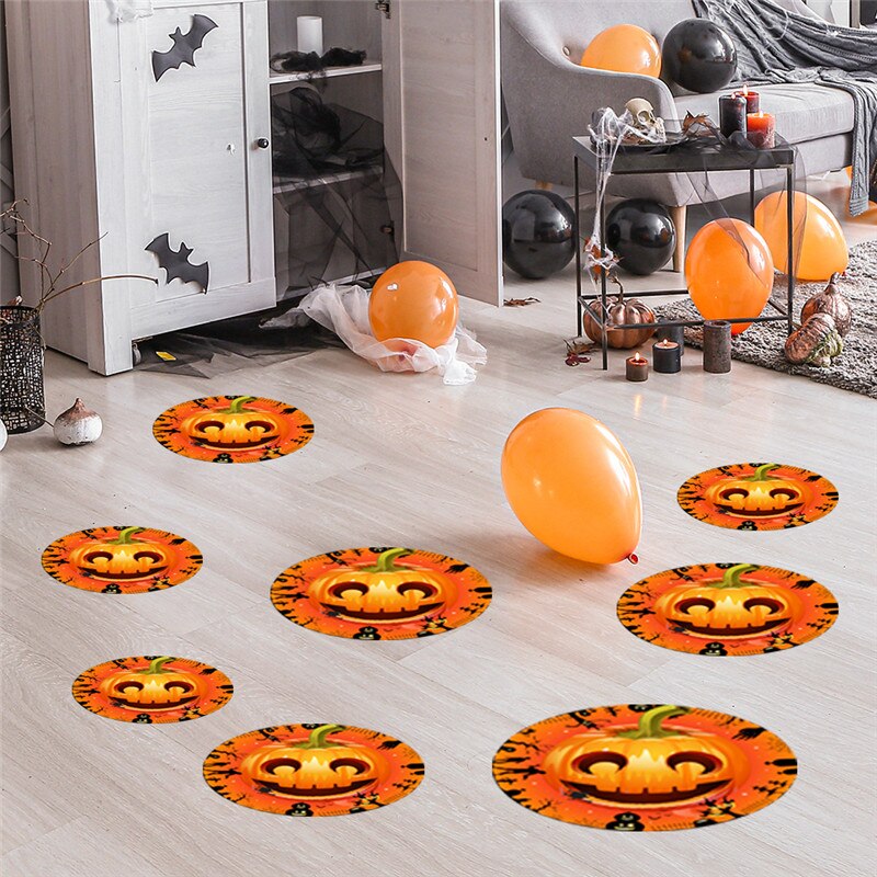 12 Stuks Floor Stickers Horrible Pompoen Ogen Pvc Stickers Halloween Muur Posters Festival Avondfeest Decoraties