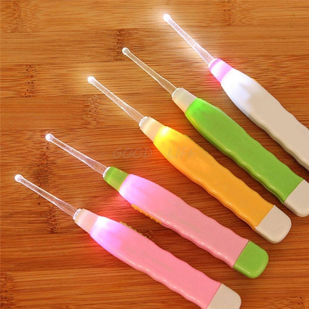 Cartoon Led Licht Oor Pick Cleaner Lepel Zaklamp Oorsmeer Removal Tool Set Veilig