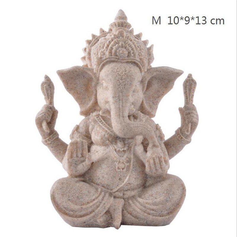 [Vip] escultura de artesanato em arenito, estátua de buda de meditação, estatueta, escultura de ganesha, queimador de incenso, decoração de feng shui: M Ganesha