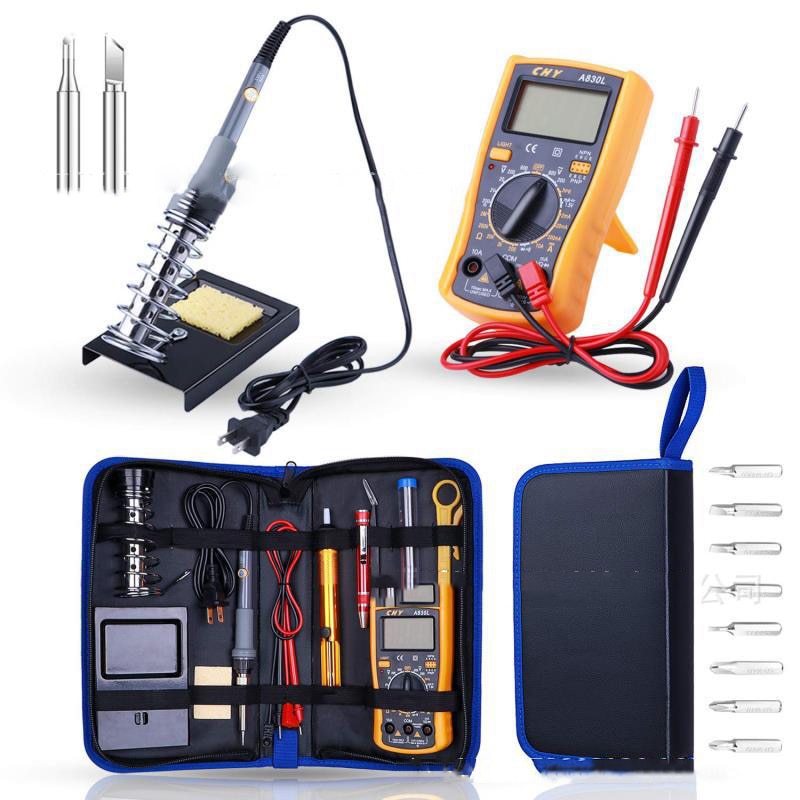 110v 220v 60w iron welding kit with adjustable temperature welding tool AD / DC portable multimeter welding repair tool