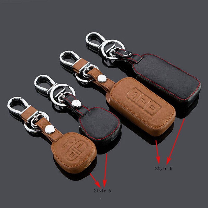 Leather car key cover case holder ring keychain chain FOR mitsubishi Outlander ASX