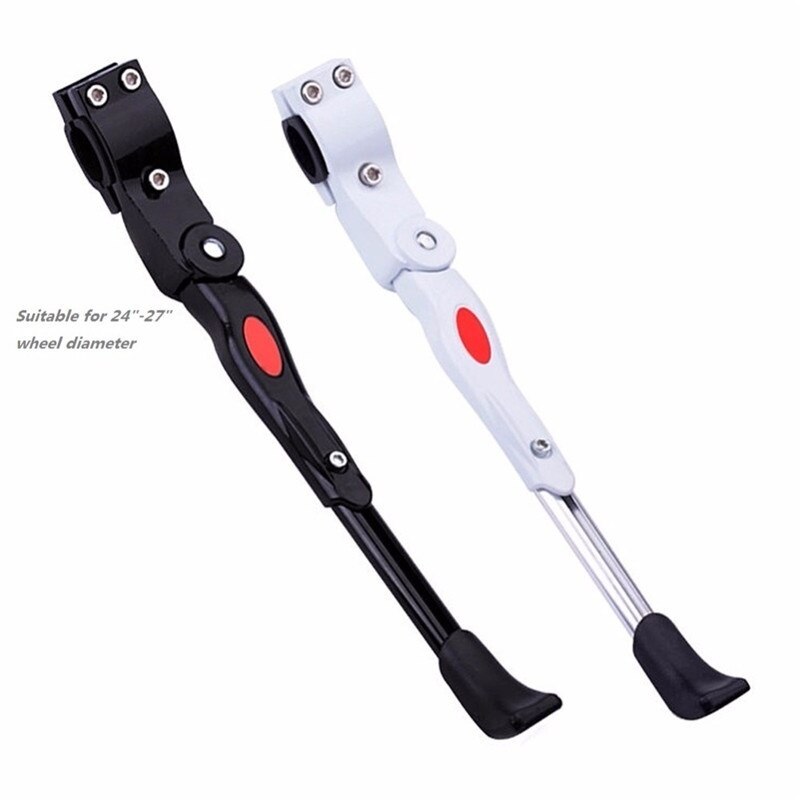 1 st zwart/wit verstelbare mtb racefiets standaard parkeerrek mountainbike steun zijstandaard voetsteun