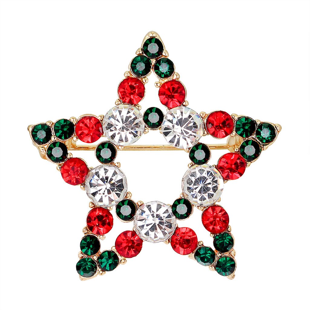 Vrouwen Retro Kerst Serie Pin Kerstboom Bells Penguins Sneeuwpoppen Kerstman Versierd Met Gekleurde Strass Broche #30: F