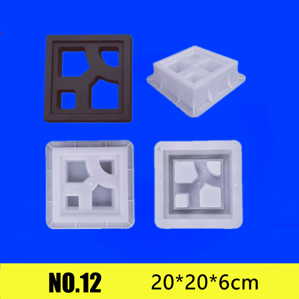 Maison jardin sol route ciment creux brique chemin moule réutilisable bricolage en plastique décoratif ajouré jardin fond mur moule: WHITE