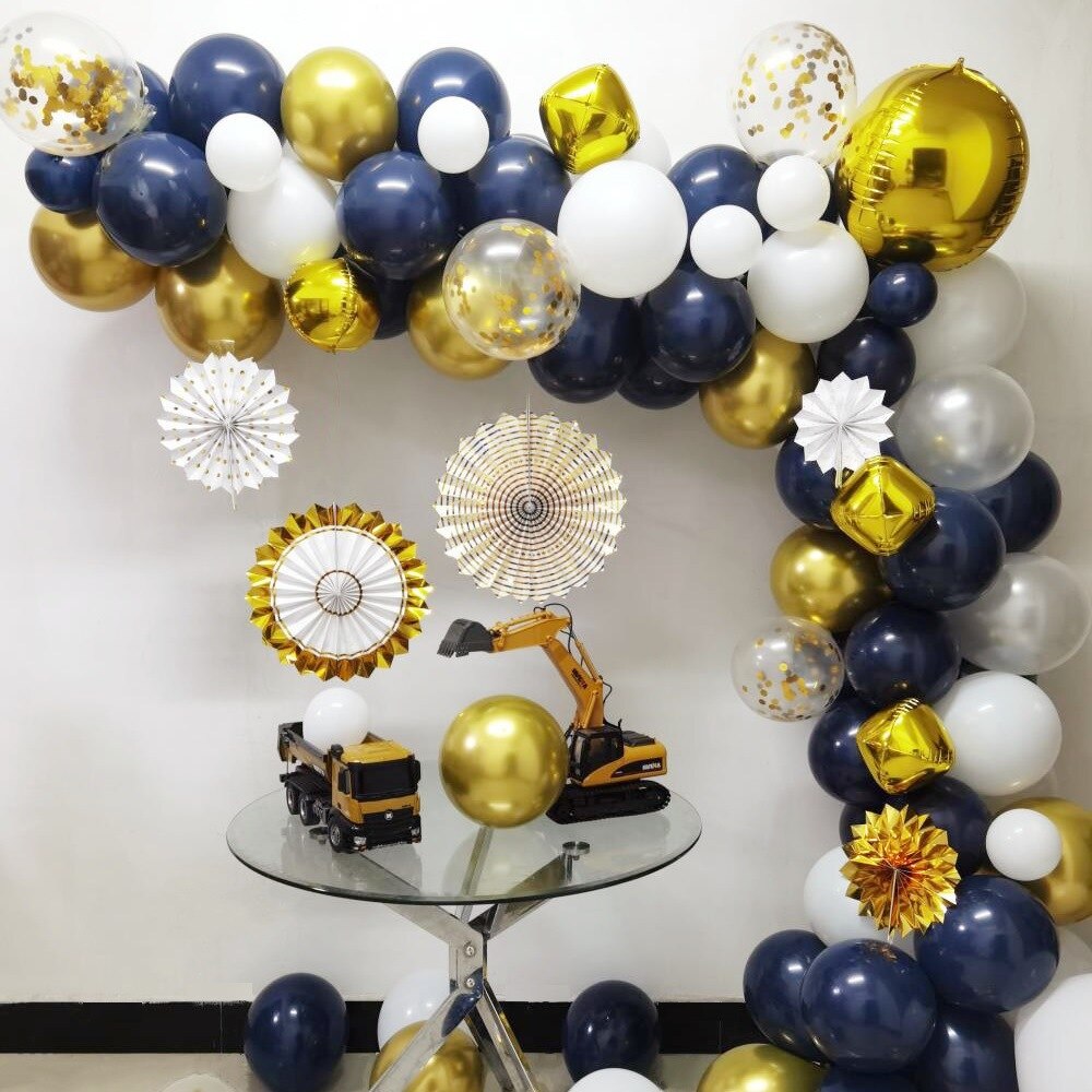 Blue Ink Blue Navy Blue Starry Night Balloon Chain Birthday Party Background Wall Decoration Banquet Layout