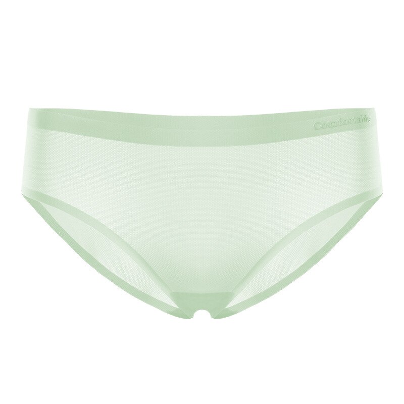 3Pcs Bing Ji Netwerk Incognito Ijs Zijden Ondergoed Vrouwelijke Taille Antibacteriële Katoen Rise Mesh Ademend Slips Ultra-dunne: Beige / L