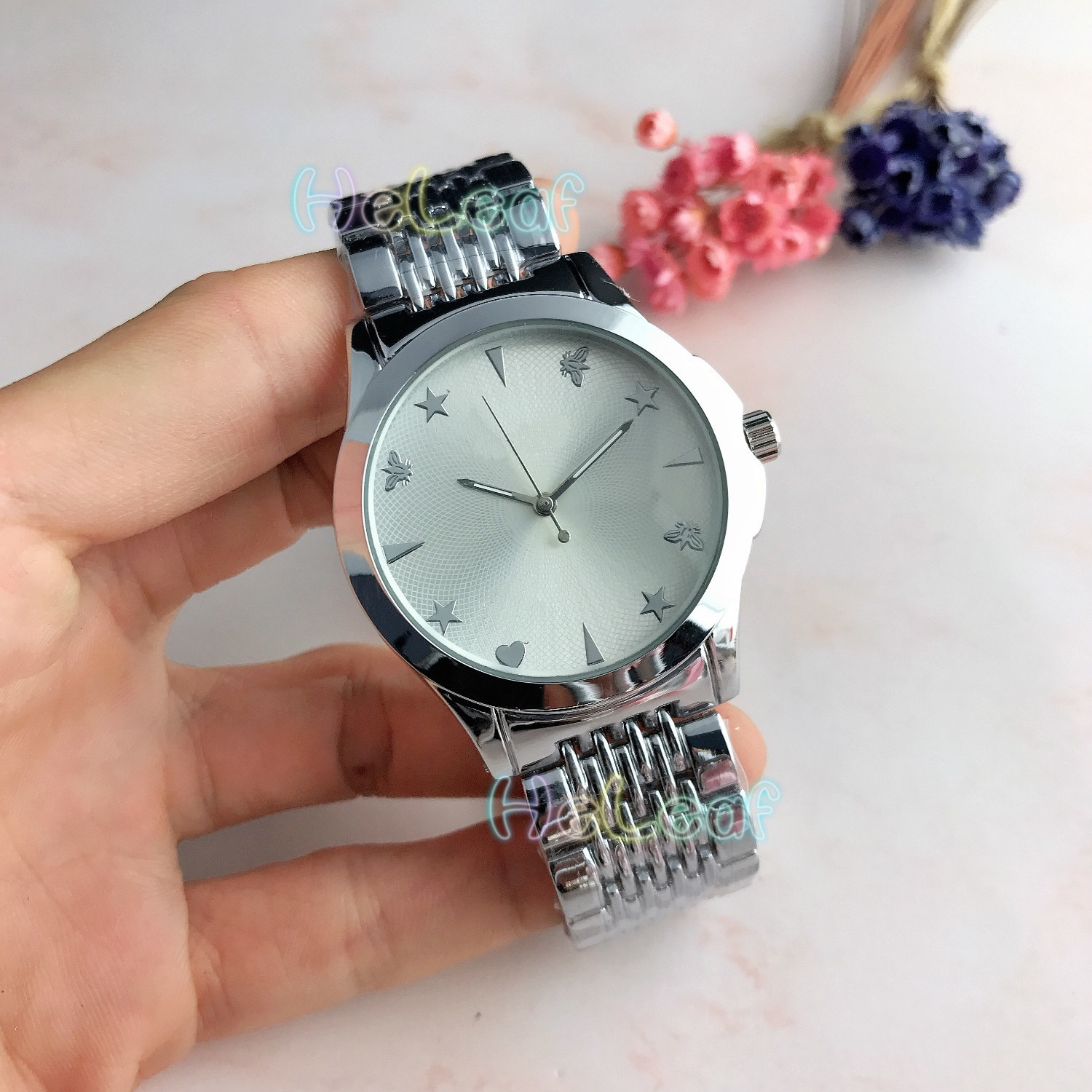 Silver Gold Stainless brand Women Watch Quartz Wrist Watches Ladies Girls Famous Brand Female Clock Montre Femme relogio: Silver 